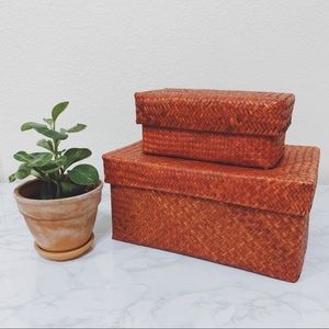 Nesting Wicker Storage Box